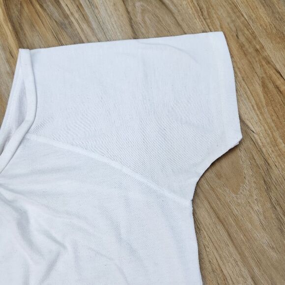 🐞Mountain Hardware White Vneck Hi-Low Short Sleeve Top Medium - Picture 5 of 11